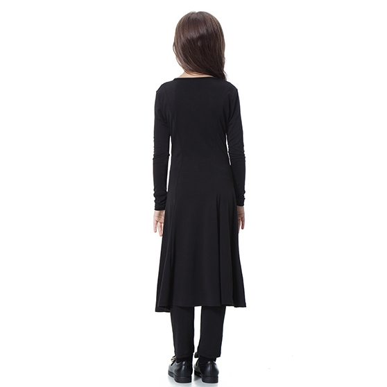 Two –Piece Suit Highly elastic Kids Muslim girl dress Robes Long Sleeves trousers clothes Abaya
