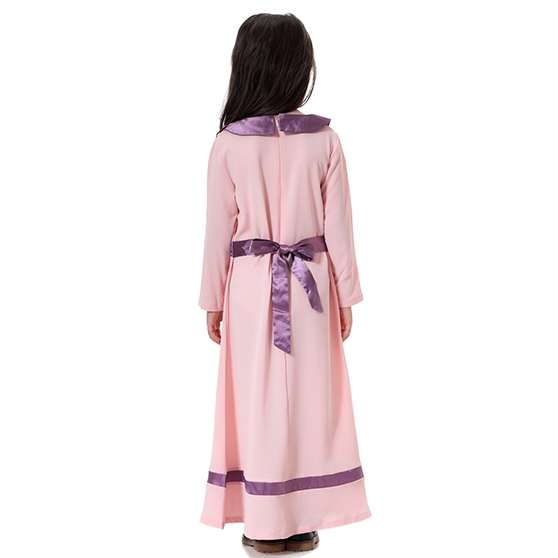 Fashion Highly elastic Kids Muslim girl dress Robes Long Sleeves clothes Abaya