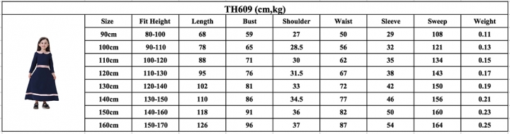 Fashion Highly elastic Kids Muslim girl dress Robes Long Sleeves clothes Abaya