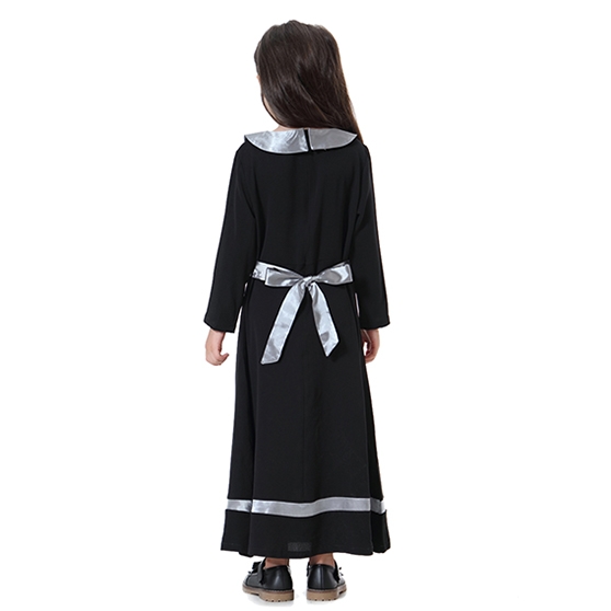 Fashion Highly elastic Kids Muslim girl dress Robes Long Sleeves clothes Abaya