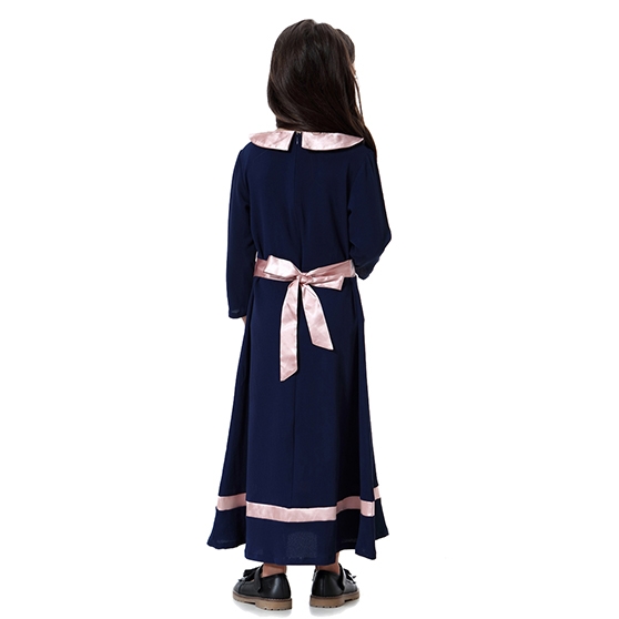 Fashion Highly elastic Kids Muslim girl dress Robes Long Sleeves clothes Abaya