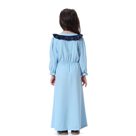 Kids Muslim girl dress Robes Long Sleeves clothes Abaya