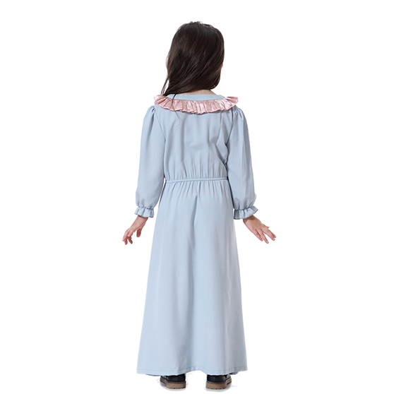 Kids Muslim girl dress Robes Long Sleeves clothes Abaya