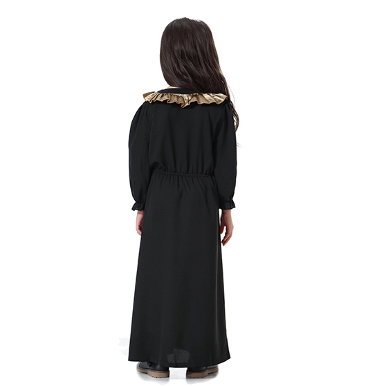 Kids Muslim girl dress Robes Long Sleeves clothes Abaya