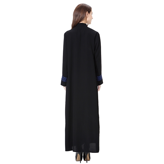 Wool peach Woman Muslim Computer Embroidery Lady dresses Robes Long Sleeves clothes Abaya