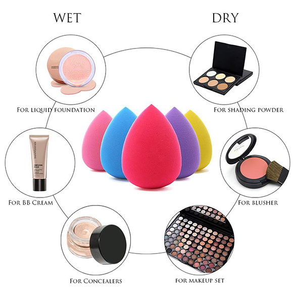 Drop shape Q bomb Non latex Makeup puff Sponge Egg tools Cosmetic blender