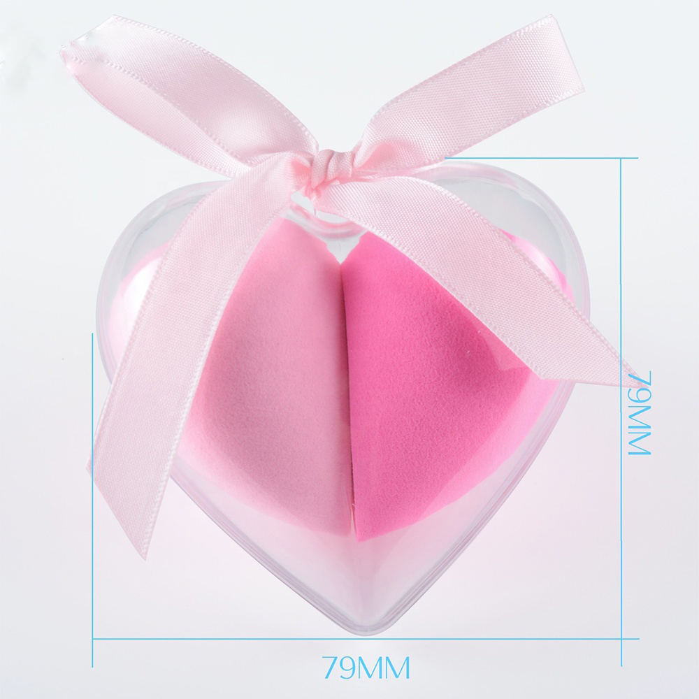 2PCS  Q soft  Non latex with heart shape package makeup sponge liquid foundation beauty blender set