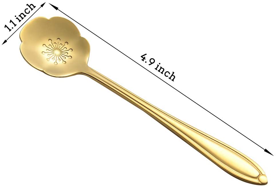 8 Pcs Flower Spoon Set Stainless Steel Tea Stirring Scoops Dessert Cake Ice Cream Spoons Tableware