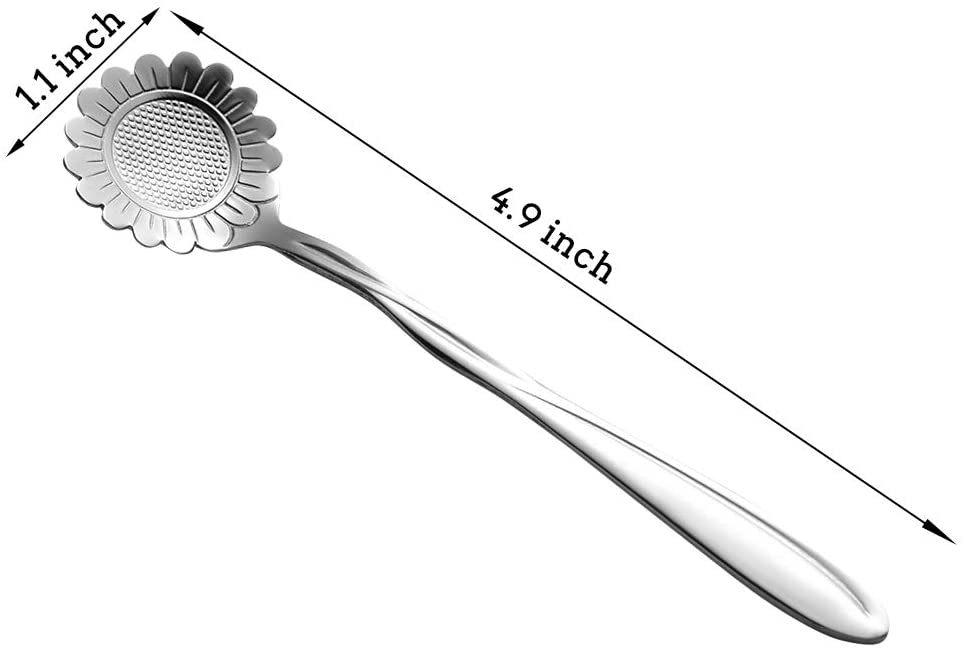 8 Pcs Flower Spoon Set Stainless Steel Tea Stirring Scoops Dessert Cake Ice Cream Spoons Tableware