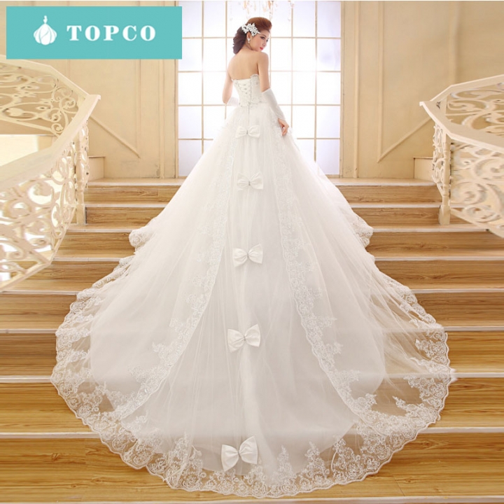 Black Friday Discounts for 2021 new long tailed lace wedding dress bridal gown