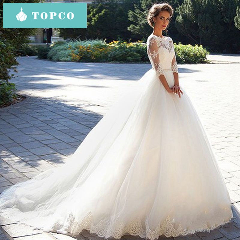 The Latest Pop Wedding Dress Big Tail Princess Bride Simple Long