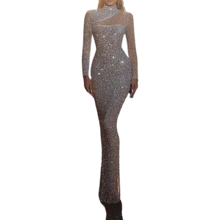 Women sexy party evening dress hollowed out off shoulder dress