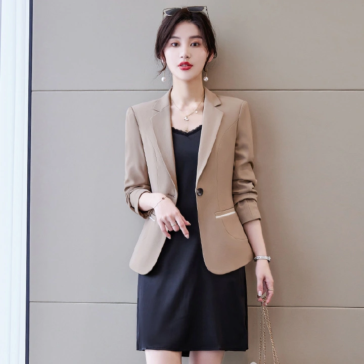 Women's casual small suit jacket women's autumn and winter new fashion temperament large size design top suit spring