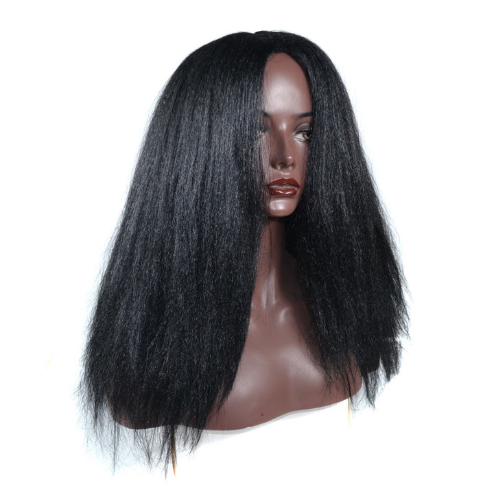 Black people micro-curved long curly hair fluffy YAKI curly wig