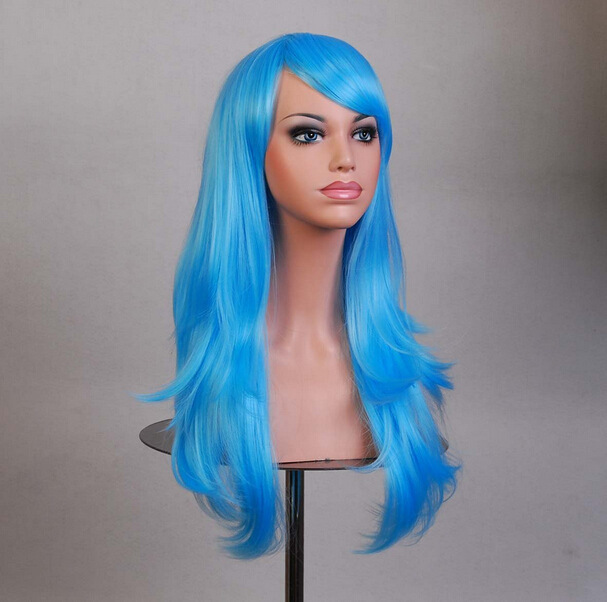 Cos anime pop five color wig wig70cm long curly hair wig