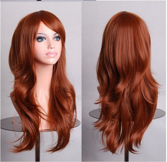 Cos anime pop five color wig wig70cm long curly hair wig