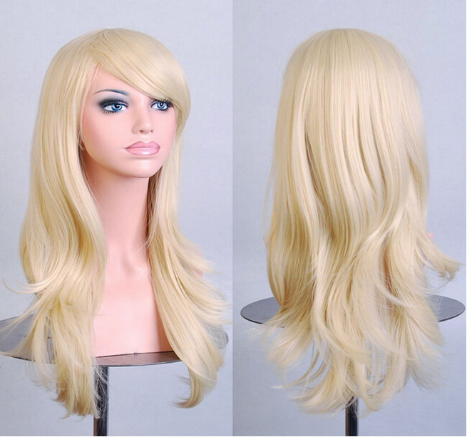 Cos anime pop five color wig wig70cm long curly hair wig
