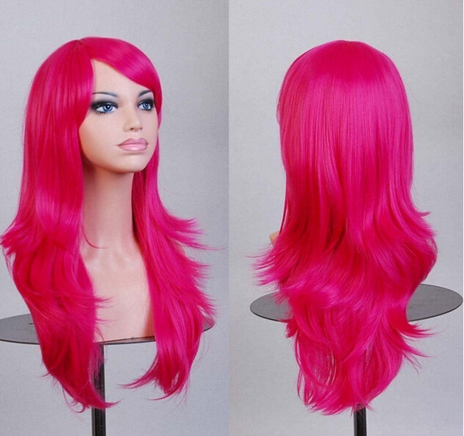 Cos anime pop five color wig wig70cm long curly hair wig