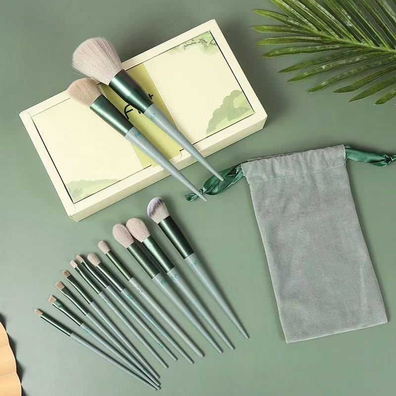Fix makeup brush set net red Four Seasons Green quick dry super soft brush hair beauty tool set