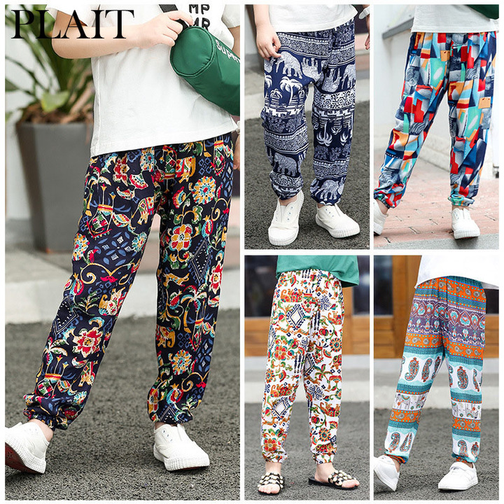 Summer new Korean version of children&apos;s pants boys beach harem pants girls mosquito pants