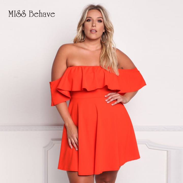 Orange Dress with Ruffles