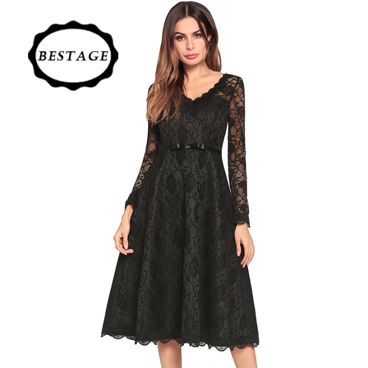 Medium Length Black Formal Dresses