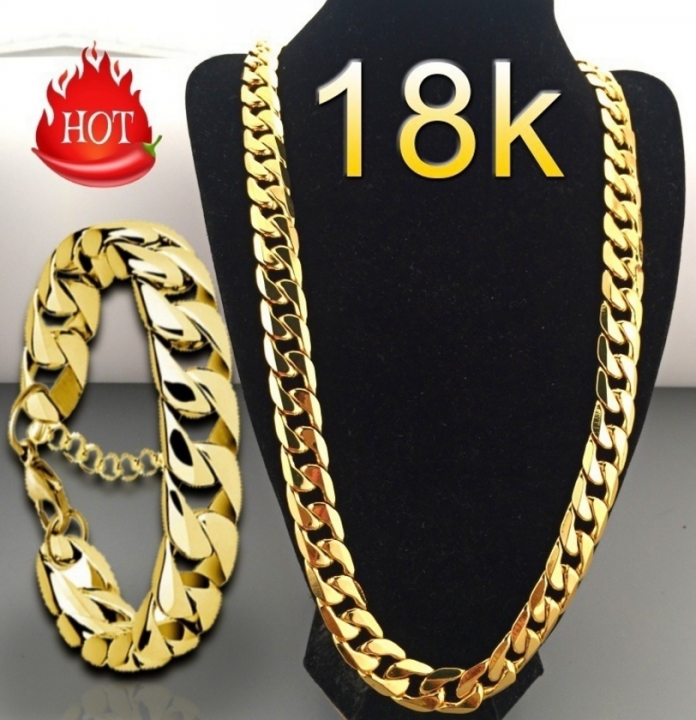 Fashion Luxury Exaggerated Men Women 18K Gold Necklace Exquisite Gold Bracelets