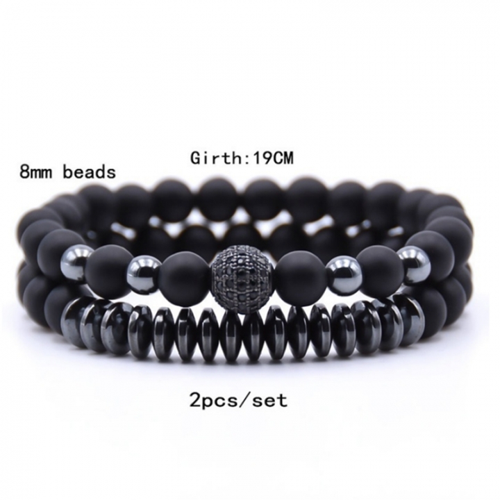 Energy Fitness Natural Stone Lava Bracelet Matte Magnetic Bracelets &amp; Bangles Charm Handmade Couples