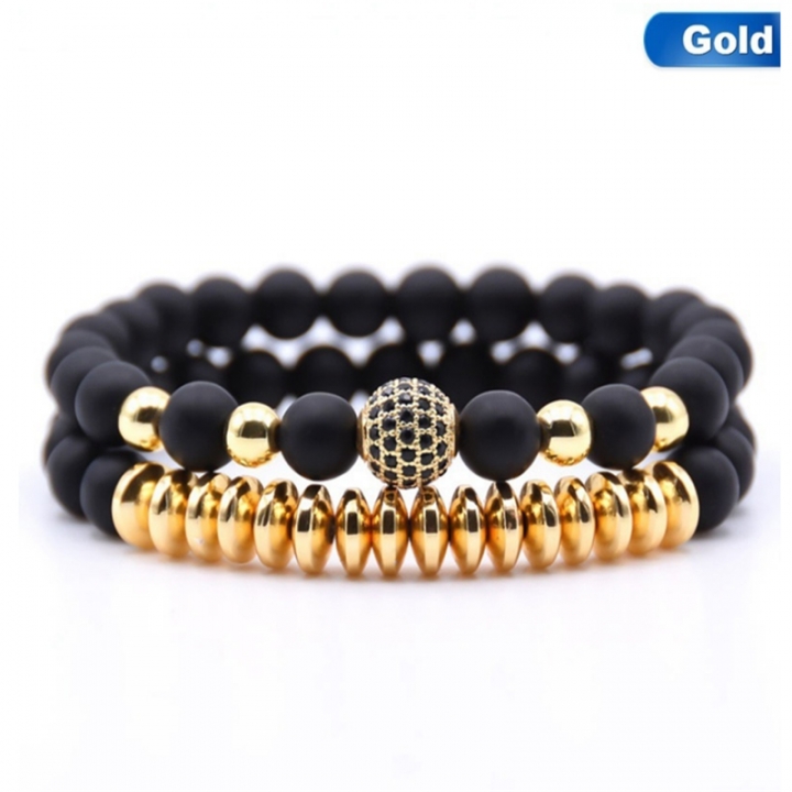 Energy Fitness Natural Stone Lava Bracelet Matte Magnetic Bracelets &amp; Bangles Charm Handmade Couples