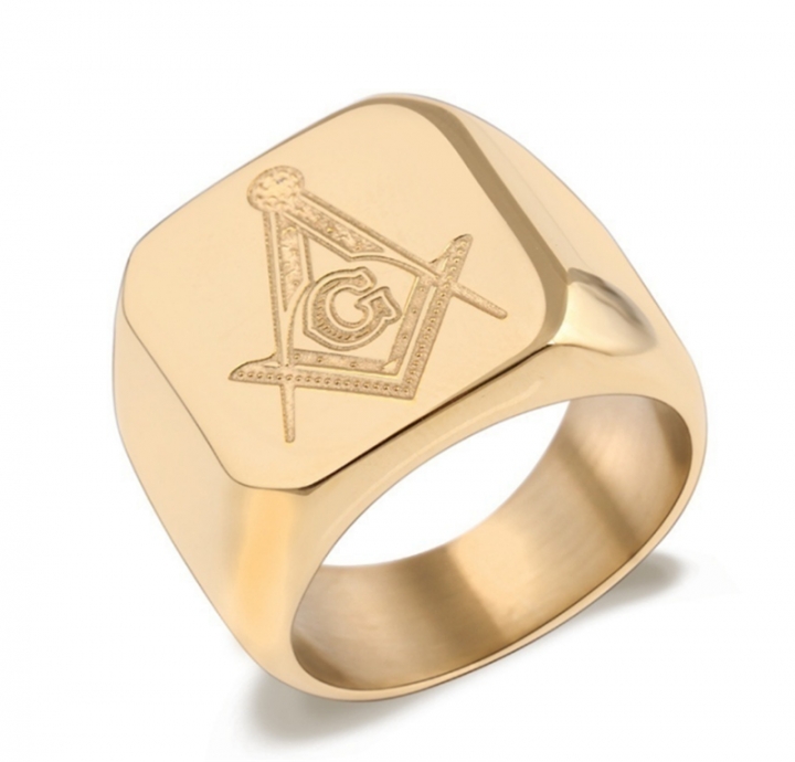 New Fashion Men Personality Masonic Ring Male Titanium Steel Ring Fashion Jewelry