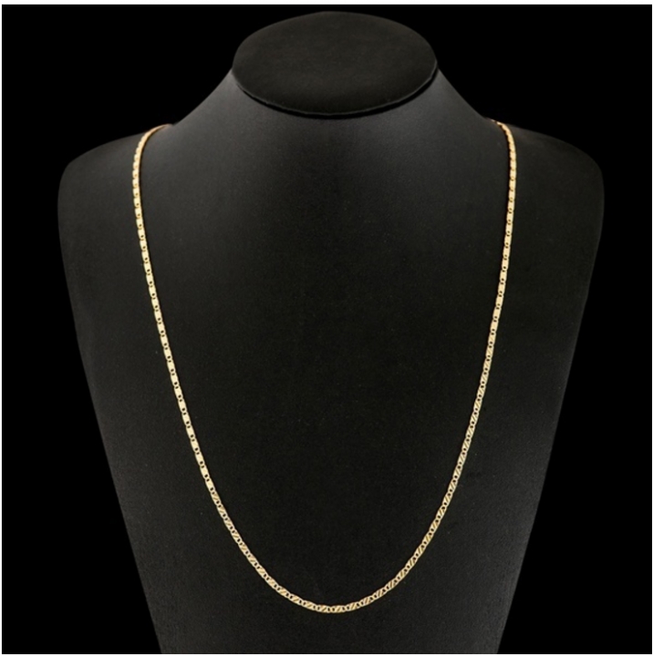 16-30 inches Fashion Luxury Men Women Solid 18k Gold Chain Necklace Bride Wedding Engagement Jewelry