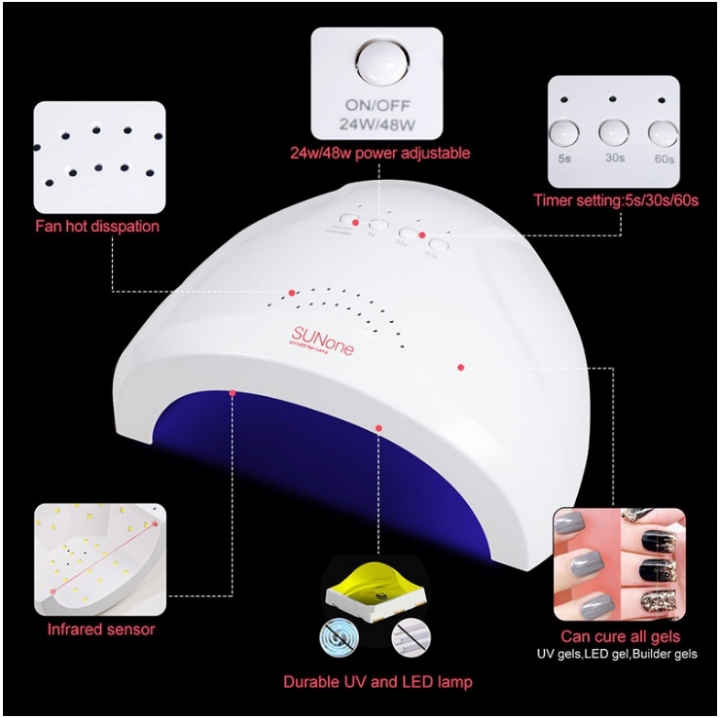 Sunone 48W Professional UV/LED Lamp Nail Dryer Manicure Tool Beauty Nail Gel Lamp Curing 3 Pin Plug