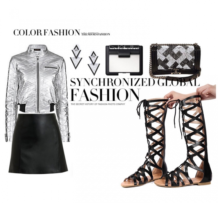 Fashion Woman Gladiator Sandals Flat With Summer Shoe Ladies Sexy Casual Knee-high Boot Sandals Shoe