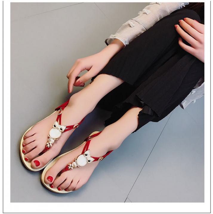 New Womens Flat Sandal T-strap Thong Flip Flops Shoe Summer Sandals Comfortable Non-Slip shoes