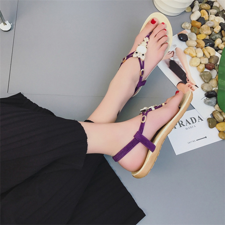 New Womens Flat Sandal T-strap Thong Flip Flops Shoe Summer Sandals Comfortable Non-Slip shoes