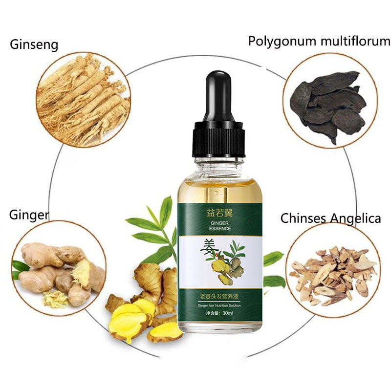 Powerful Hair Growth Ginger Extract Essential Oil Treatment Anti Hair Loss Hair Care Serum