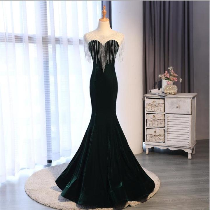 15999 Dark Green Prom Dress