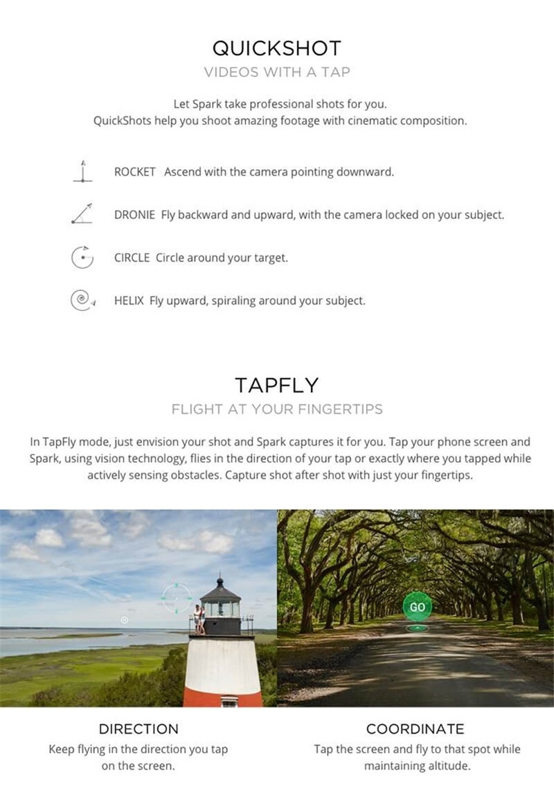 Original DJI Spark 12 0MP 1080P HD Camera Wifi FPV Quadcopter Aerial Photography Selfie Pocket Drone White(Deluxe Edition) DJI Spark