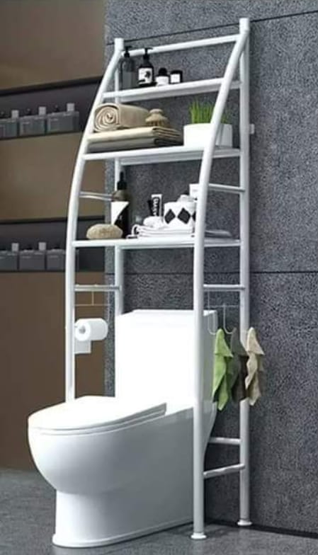 3 Tier Over Toilet Metallic Bathroom Storage Rack/Organizer with Storage Shelving
