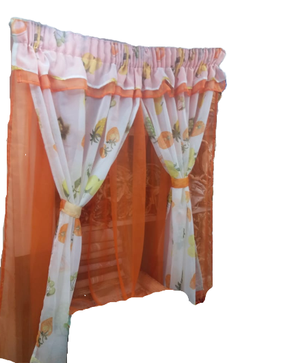 Kitchen Windows Curtains with Free Sheer