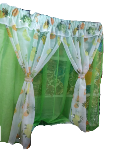 Kitchen Windows Curtains with Free Sheer