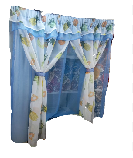 Kitchen Windows Curtains with Free Sheer