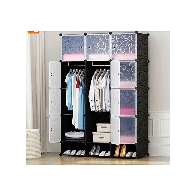 Portable 3 Column Plastic Wardrobe
