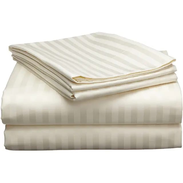 6Pcs Luxury Cotton Stripped Bedsheets Set (4pillowcases and 2pc bedsheets ) Bedding Set