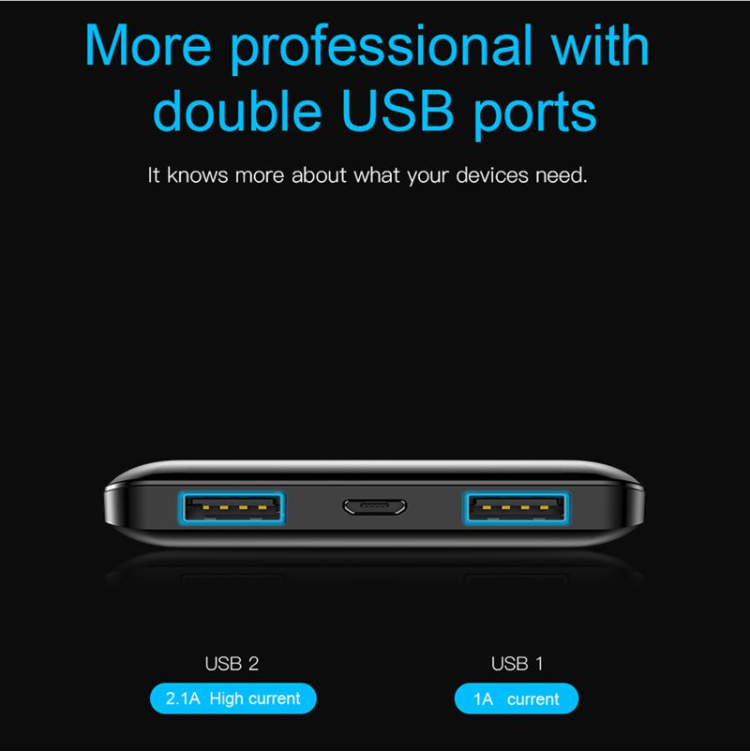 10000mAh Dual USB LCD Powerbank Slim Poverbank Portable Battery Pack Charger For iPhone android