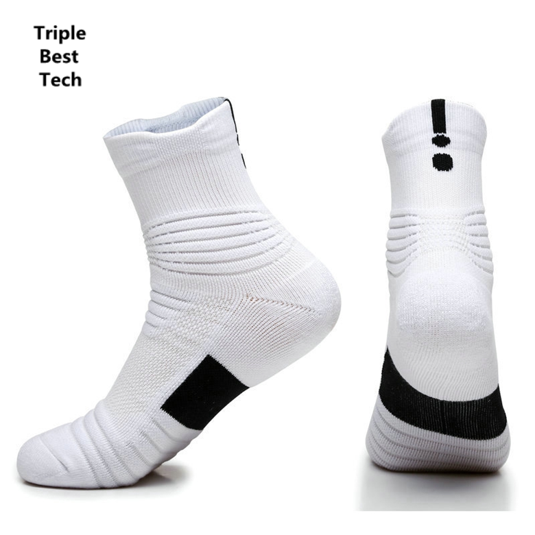 5 Pairs High Quality Men's Professional Basketball Running Compression Cotton Sports Stockings Socks 5 Pairs Crew Middle Ankle Size Mix Color Suit Grils Hosiery Black For Men Man Buckle