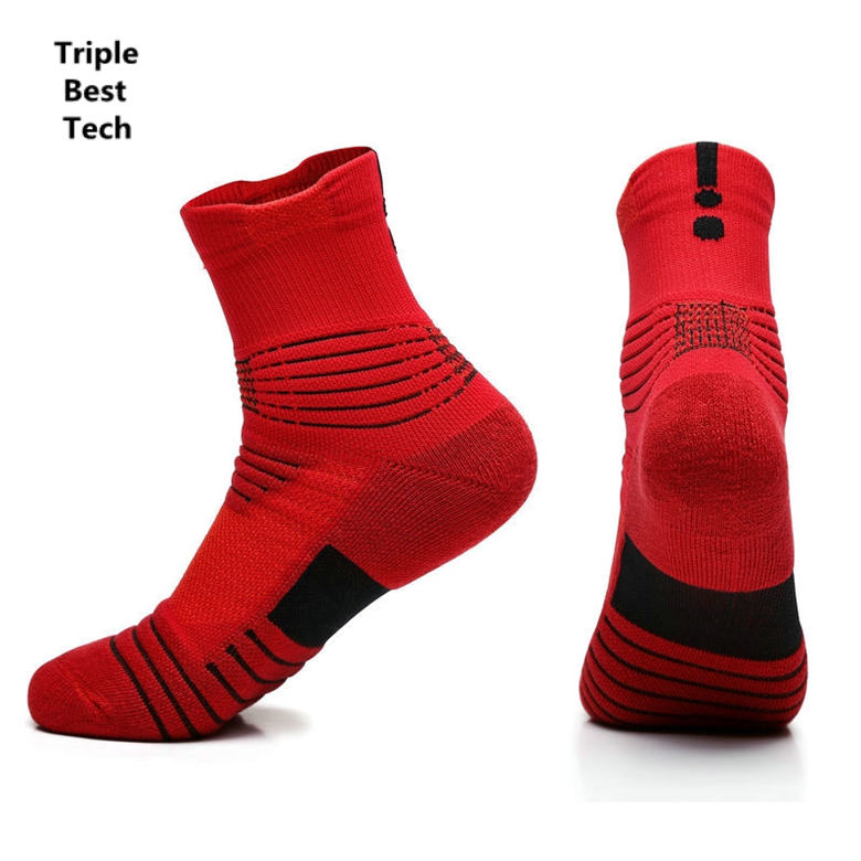 5 Pairs High Quality Men's Professional Basketball Running Compression Cotton Sports Stockings Socks 5 Pairs Crew Middle Ankle Size Mix Color Suit Grils Hosiery Black For Men Man Buckle