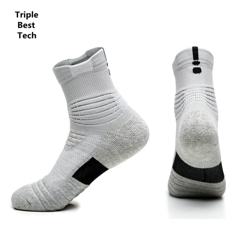 5 Pairs High Quality Men's Professional Basketball Running Compression Cotton Sports Stockings Socks 5 Pairs Crew Middle Ankle Size Mix Color Suit Grils Hosiery Black For Men Man Buckle
