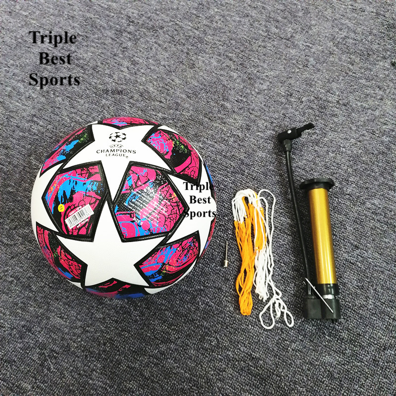 1 Set With Free Gift Pump FIFA UEFA Europe World Cup 2024 Football Champions League Mens Size 5 Five Football Soccer Ball And Professional Football Futsal Training Match Sports Socks Boots For Men