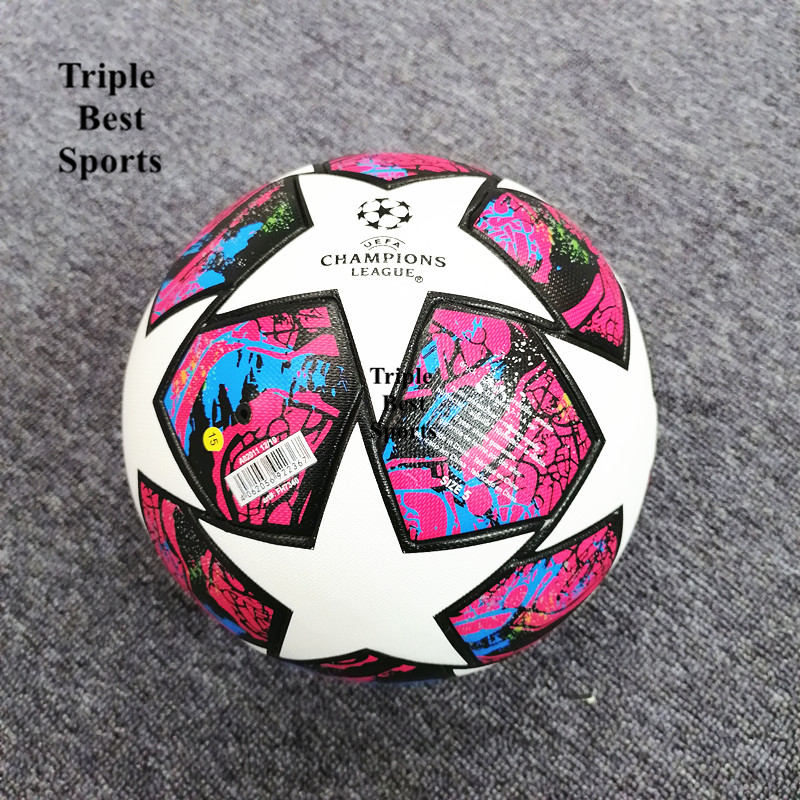1 Set With Gift Pump Professional FIFA UEFA Champions League Match Mens Size 5 Five Training Football Futsal Soccer Ball Sports White Referee Boots With Gift Inflation